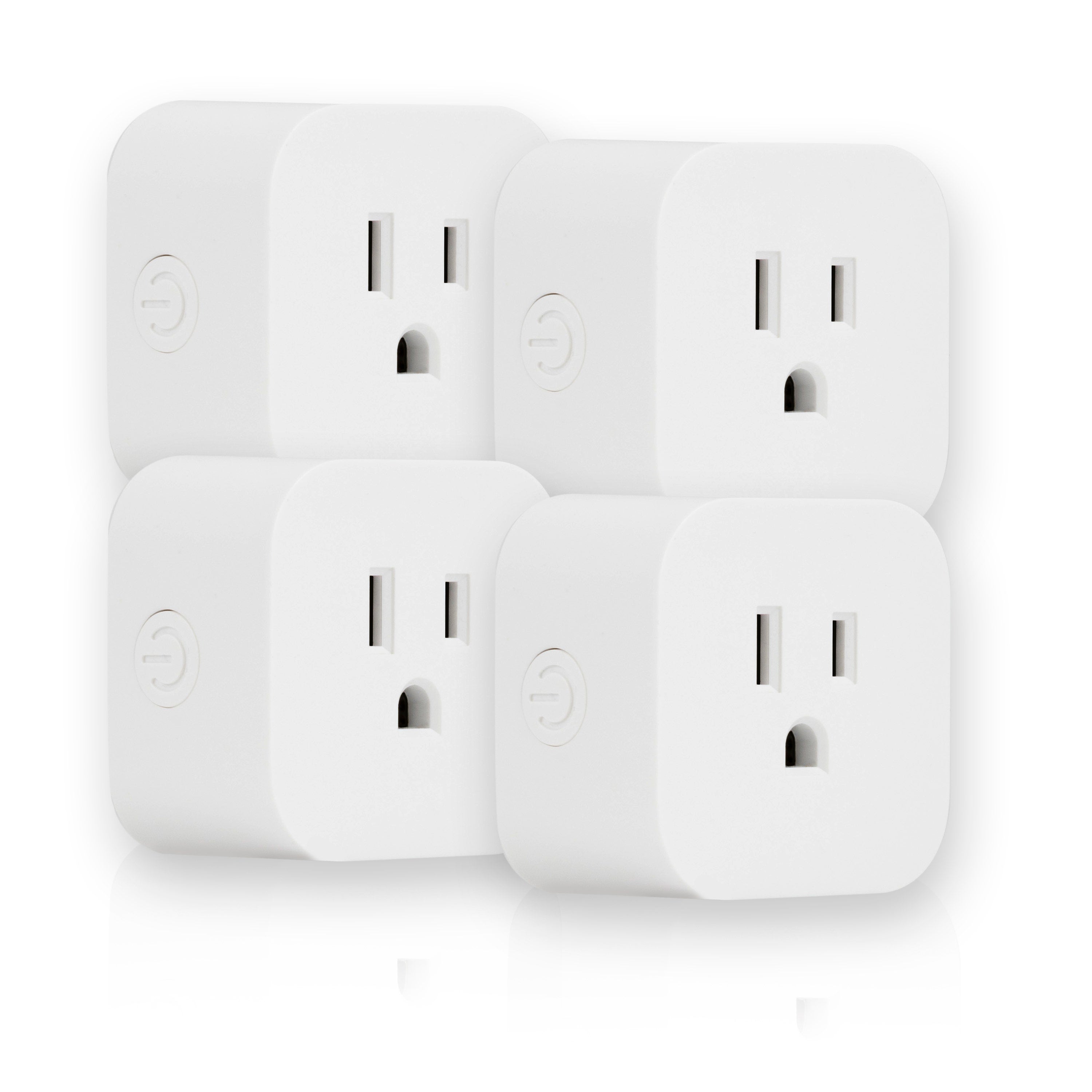 Enbrighten VIBE Plug-In 1-Outlet WiFi Smart Plug, White, 4 Pack