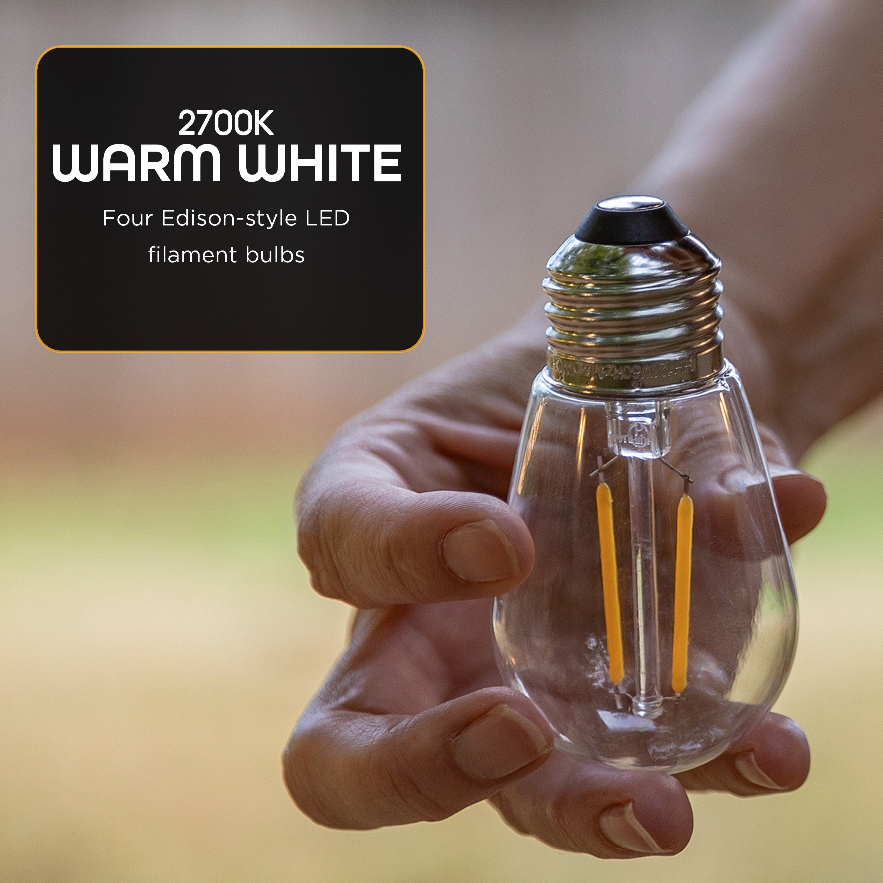 Enbrighten Ecoscapes LED Cafe Lights Replacement Bulbs, 4 Pack