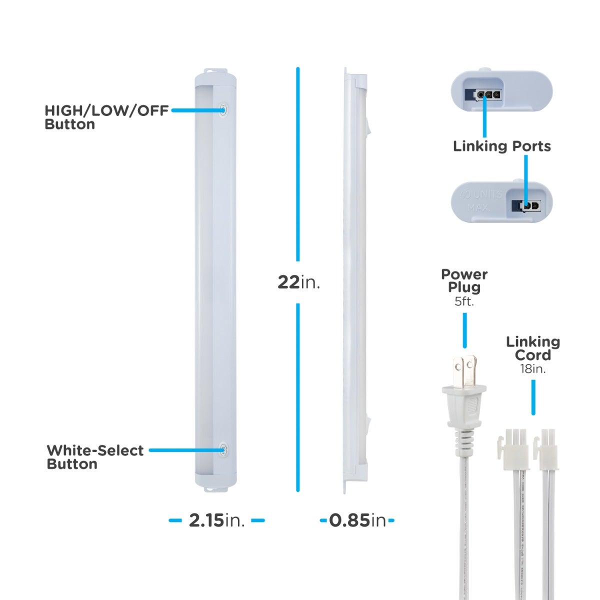 Enbrighten 22in. LED Light Fixture with White Select