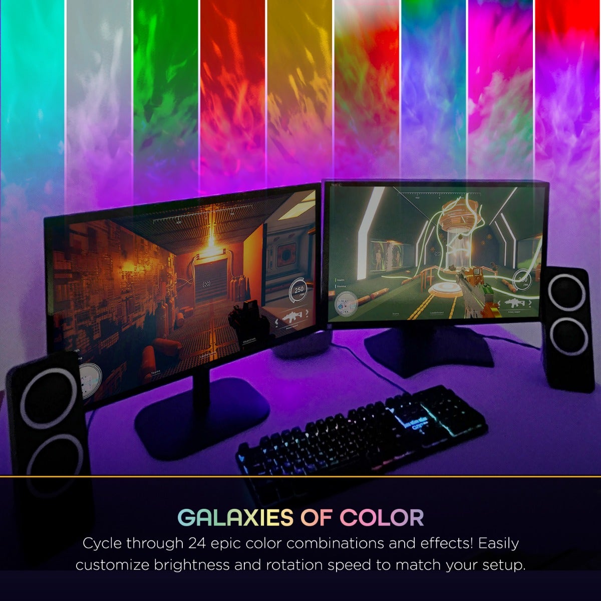 Enbrighten EcoScapes Galaxy Projector LED Tabletop Night Light with Sound Effects