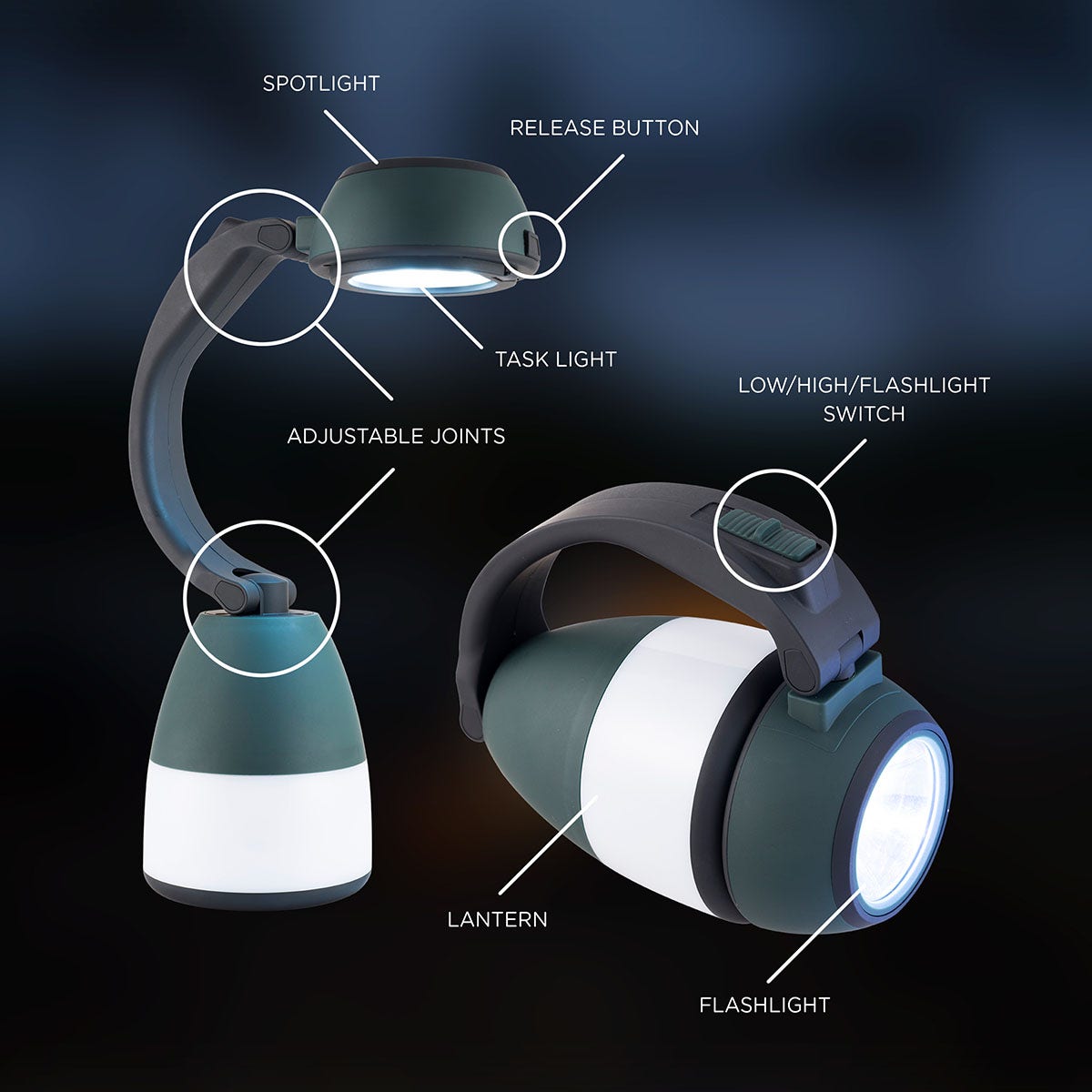 Enbrighten 3-in-1 Lantern, Green