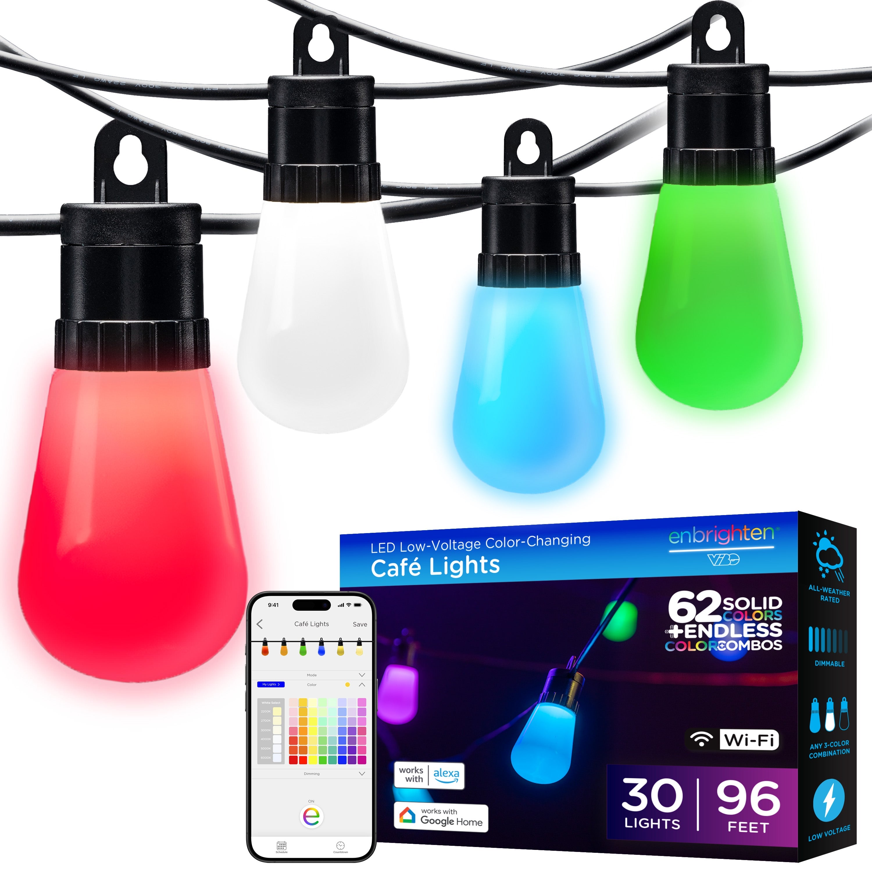 WiFi VIBE Lightweight LED Cafe Lights