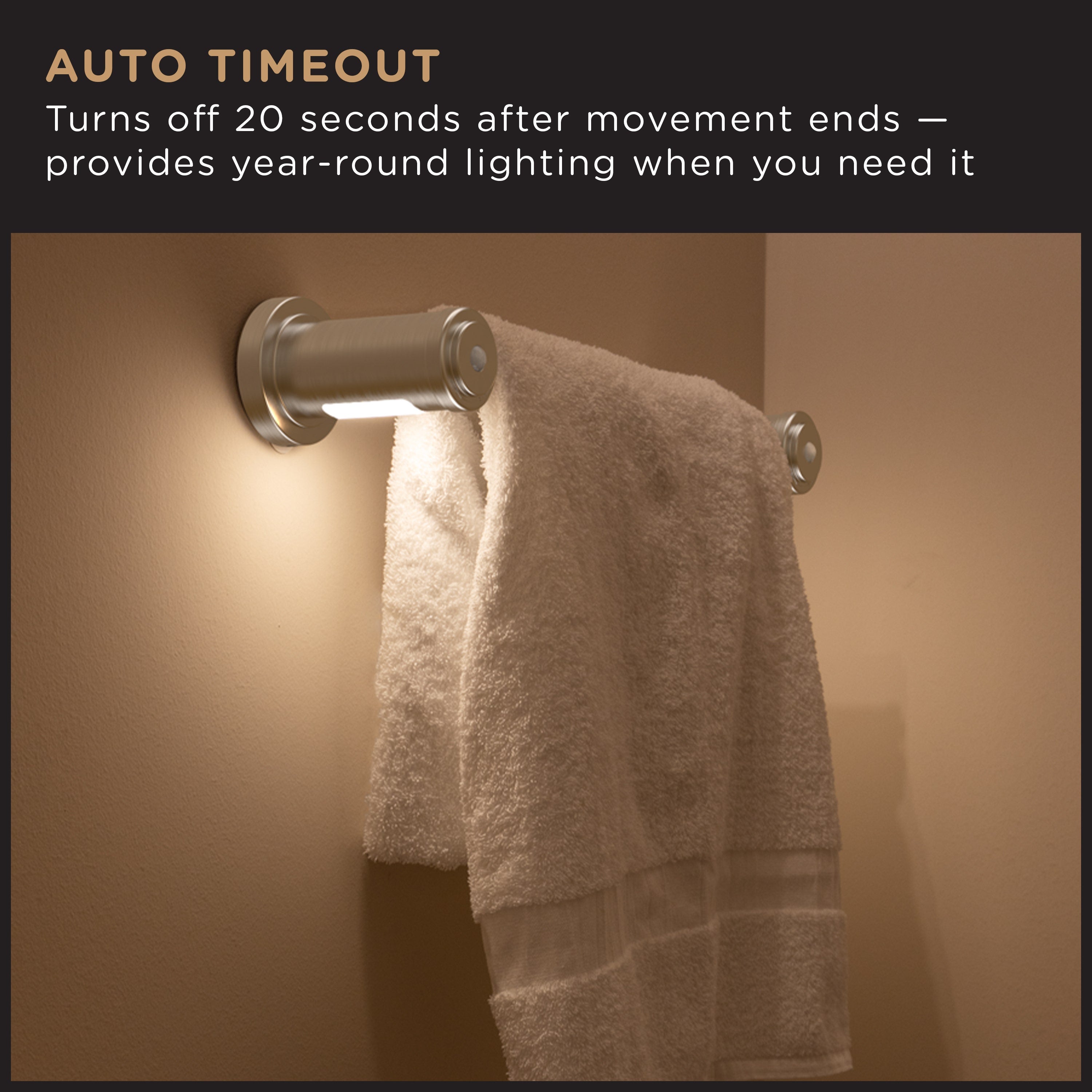 Enbrighten LED Motion Sensing Towel Bar Light, Brushed Nickel