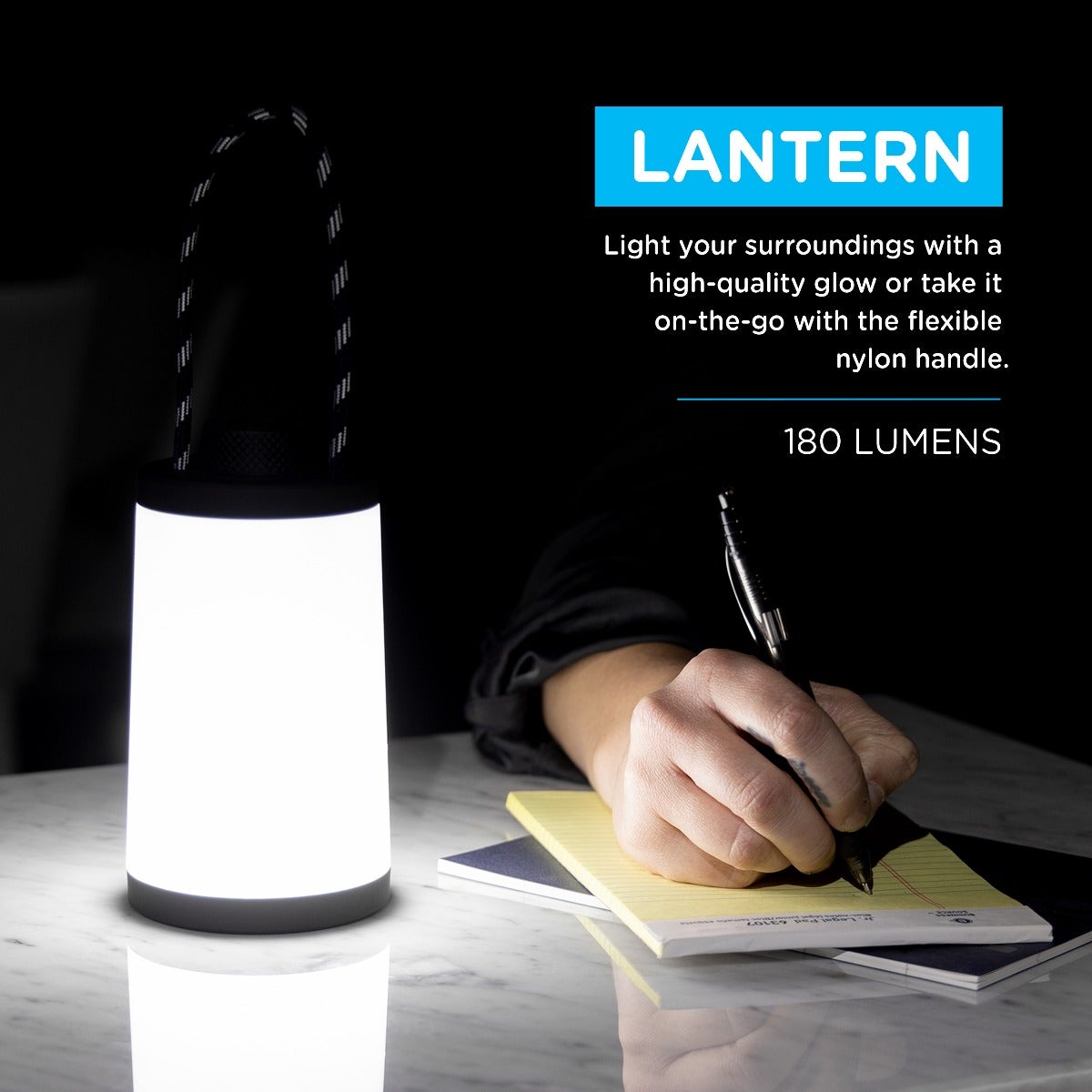Enbrighten 2-in-1 LED Lantern, Black