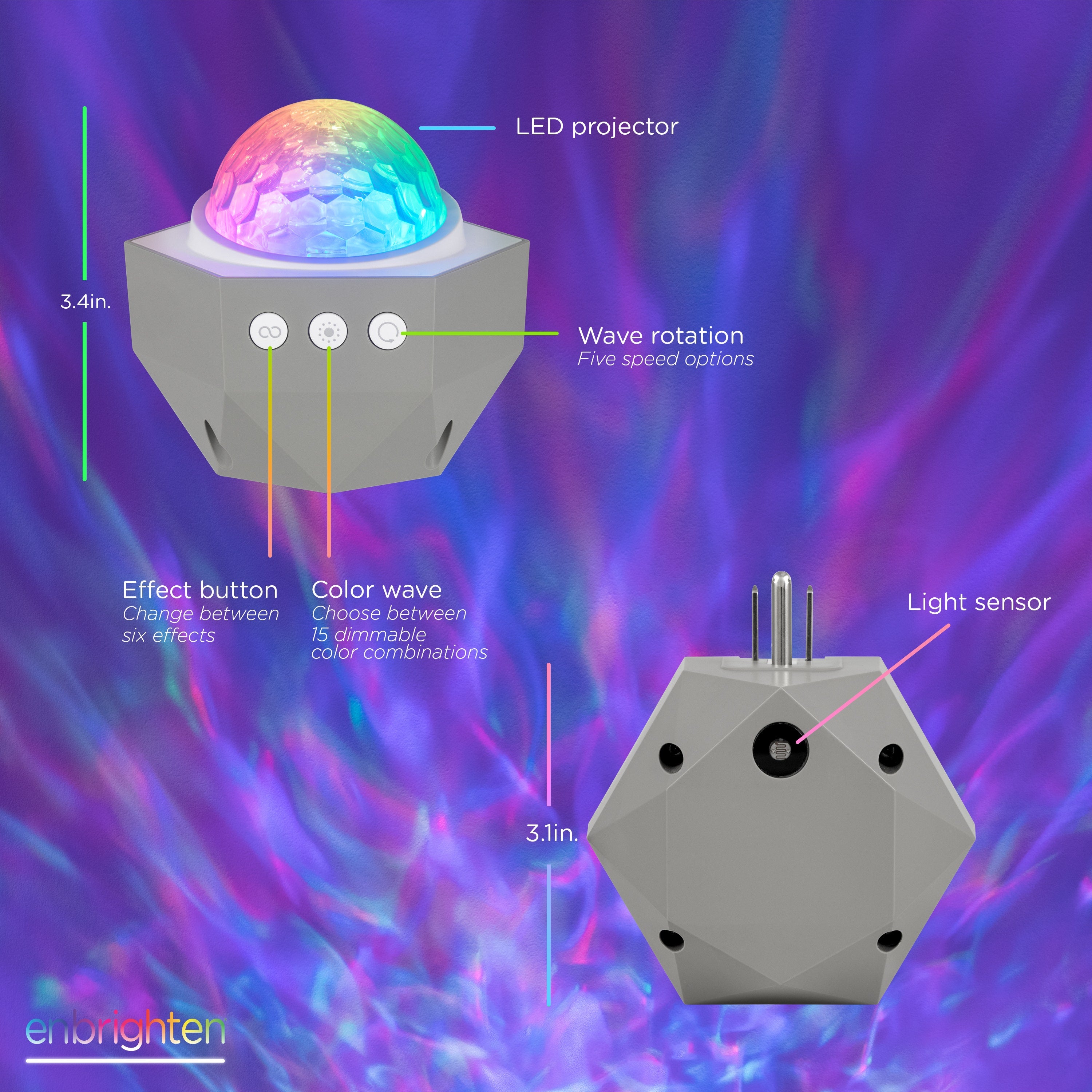 Enbrighten Galaxy Plug-In Projector LED Night Light