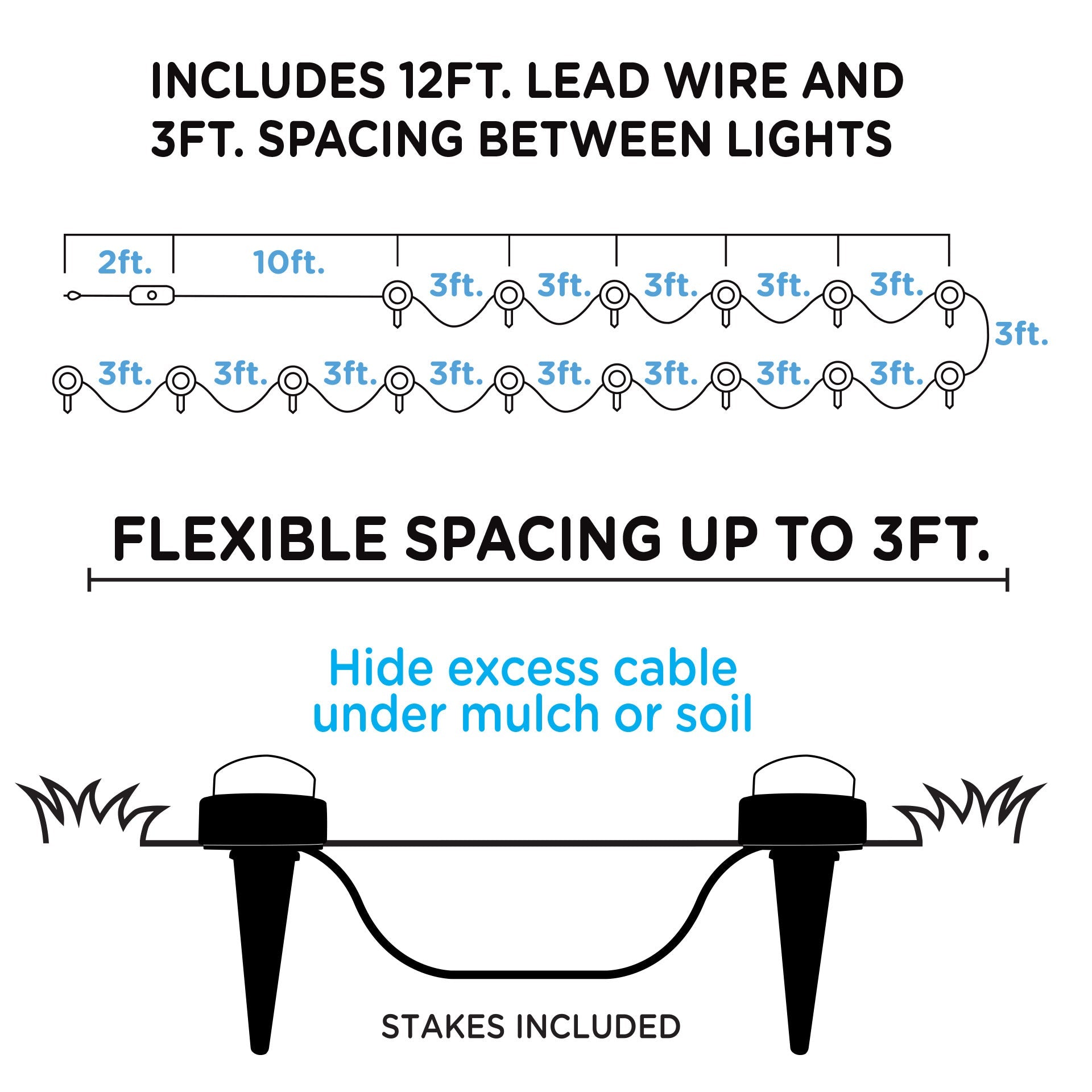 Enbrighten Seasons Mini Color-Changing LED Landscape Lights, 15 pucks, 42ft. Black Cord