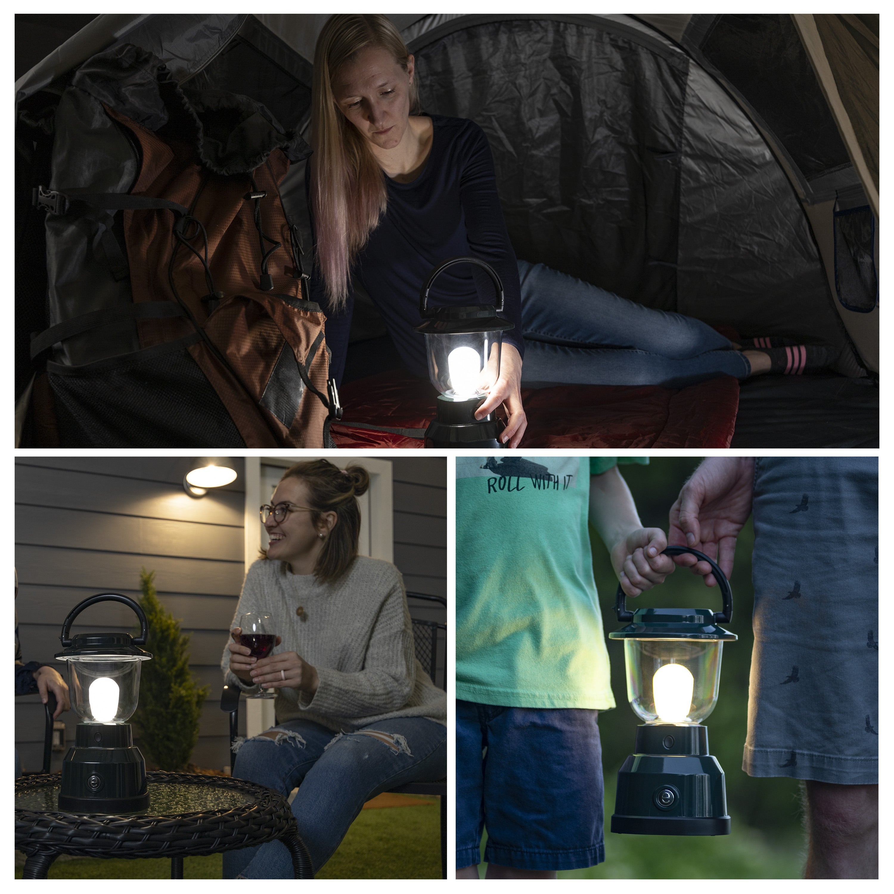 Enbrighten Weather Resistant Dimmable LED Lantern, Green