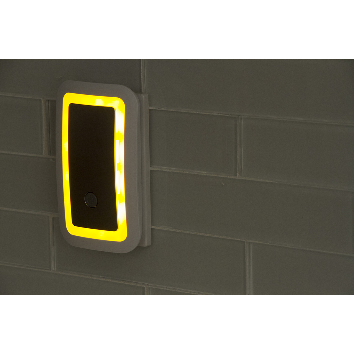 GE Enbrighten Warm Amber SleepLite Light Sensing LED Night Light, Brushed Nickel