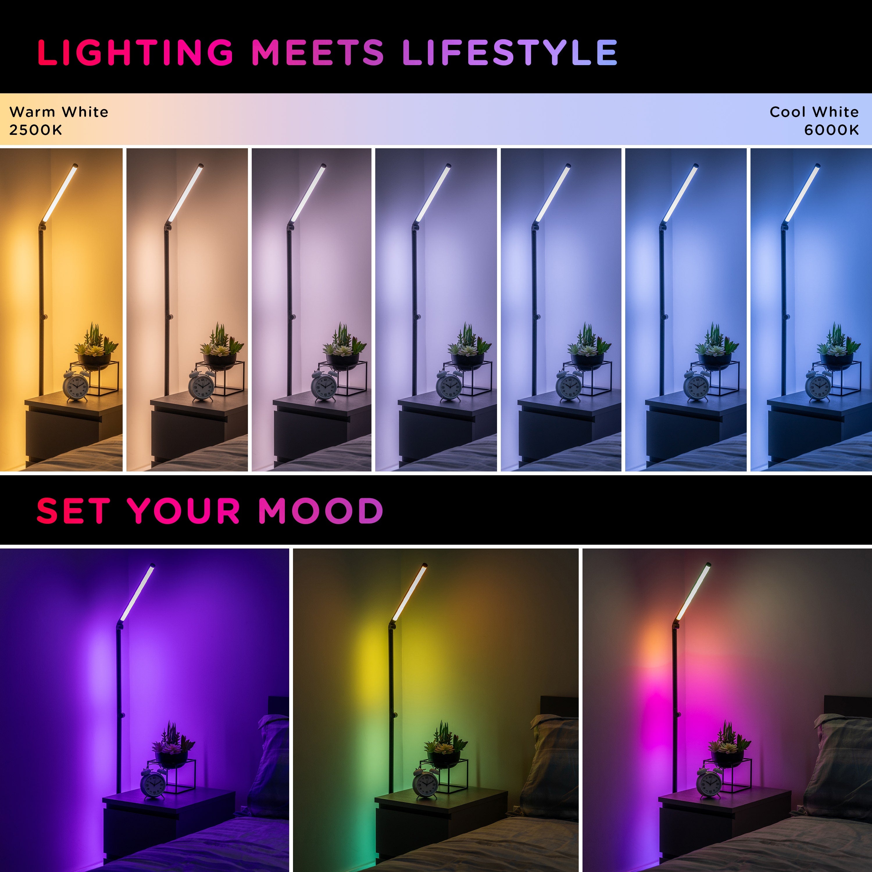 Enbrighten VIBE WiFi Spectrum Color-Changing Adjustable Accent Lamp