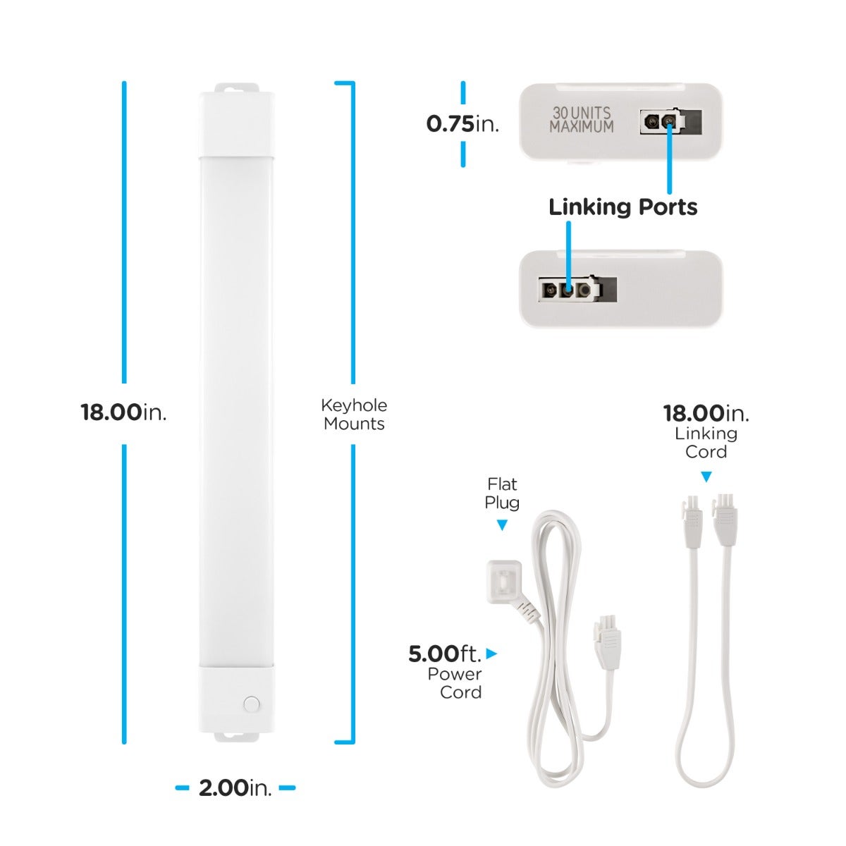 Enbrighten VIBE 18in. LED WiFi Light Fixture, White