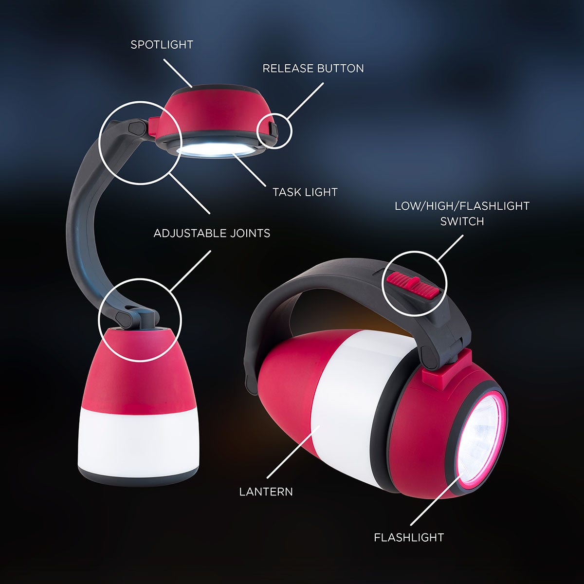 Enbrighten 3-in-1 Lantern, Red