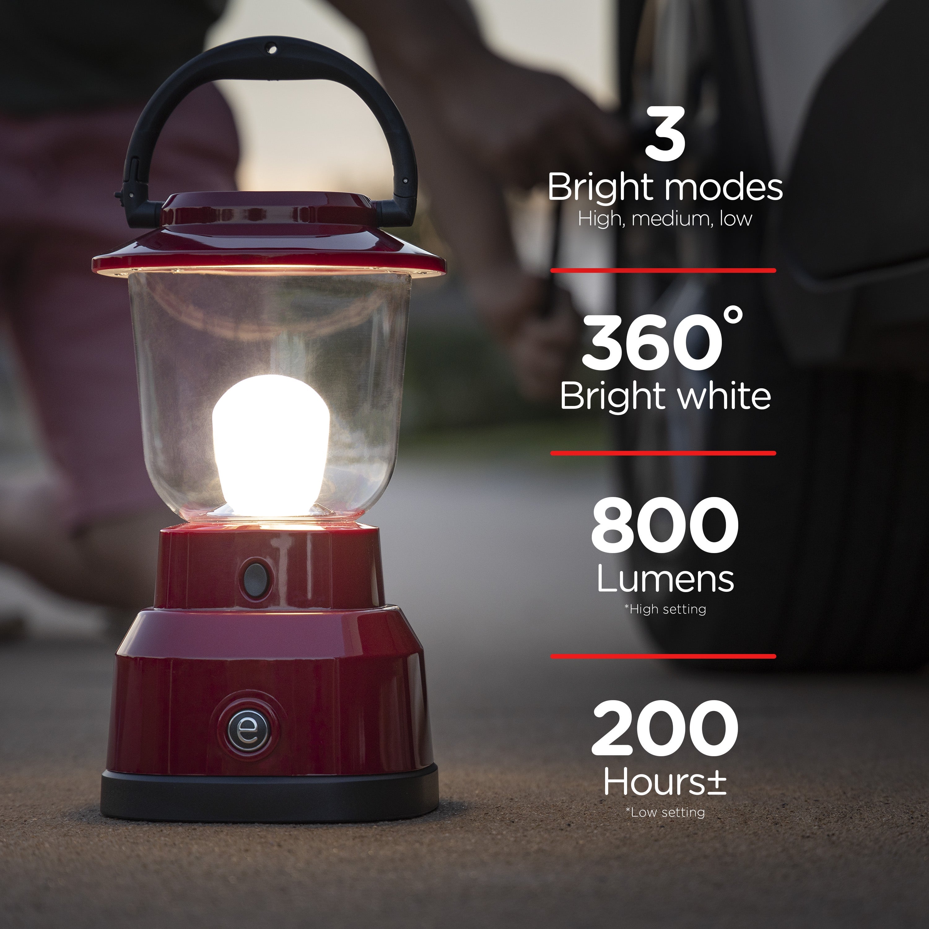 Enbrighten LED 6D USB Charging Lantern, Red