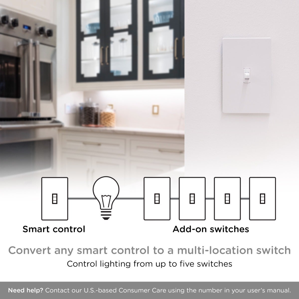 Enbrighten Add-On Toggle Switch with QuickFit and SimpleWire, White