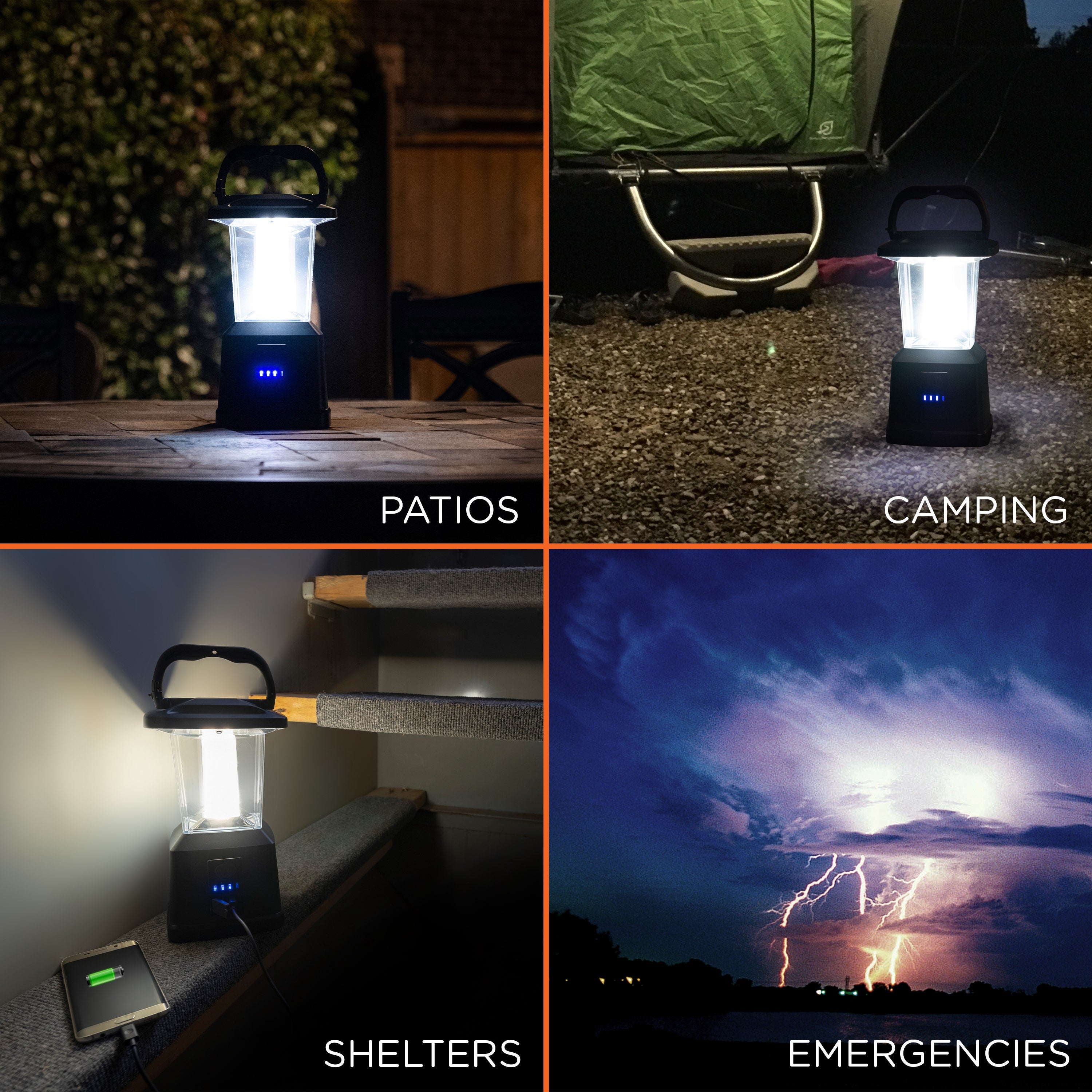 Enbrighten USB Charging LED Lantern, Black