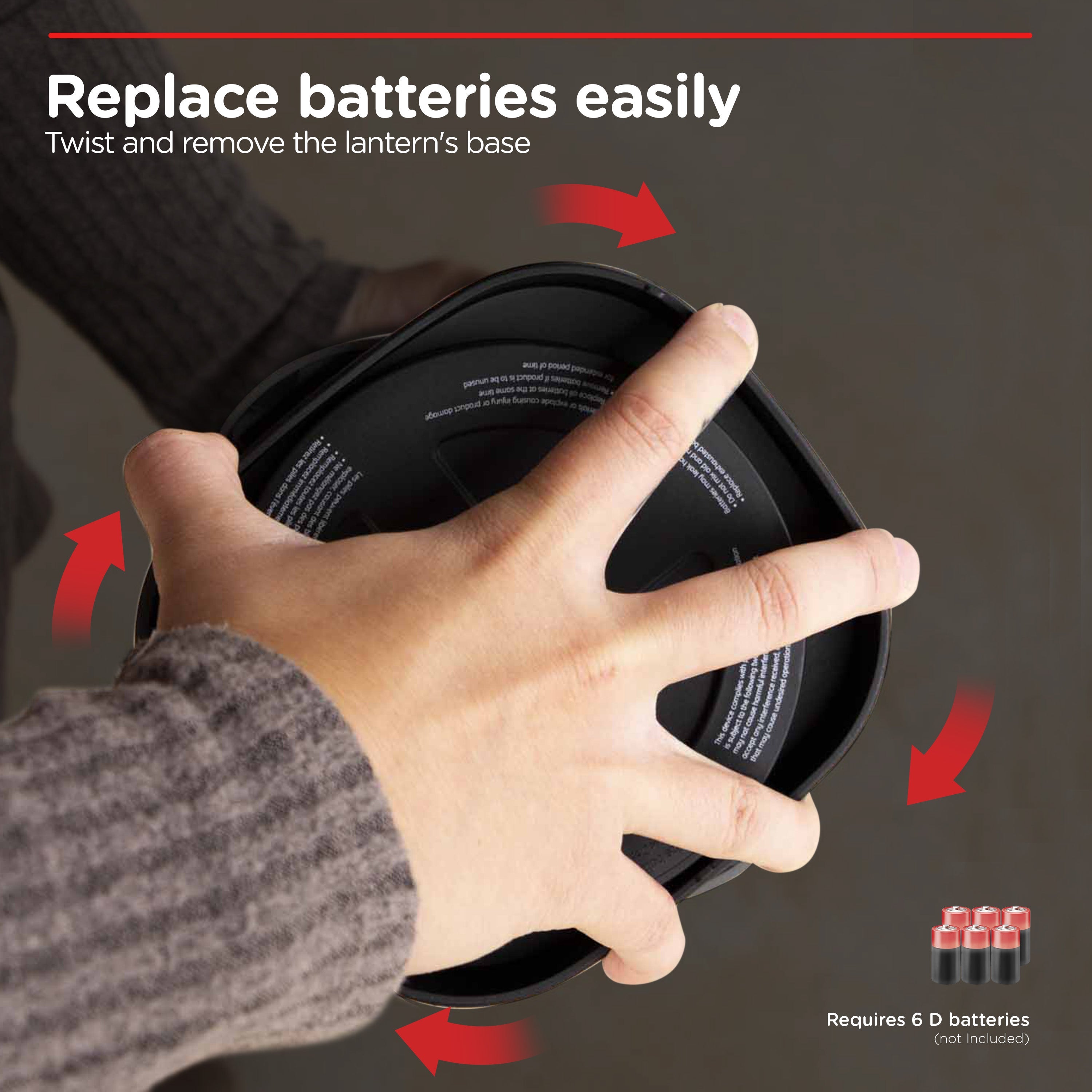 Enbrighten LED 6D USB Charging Lantern, Red