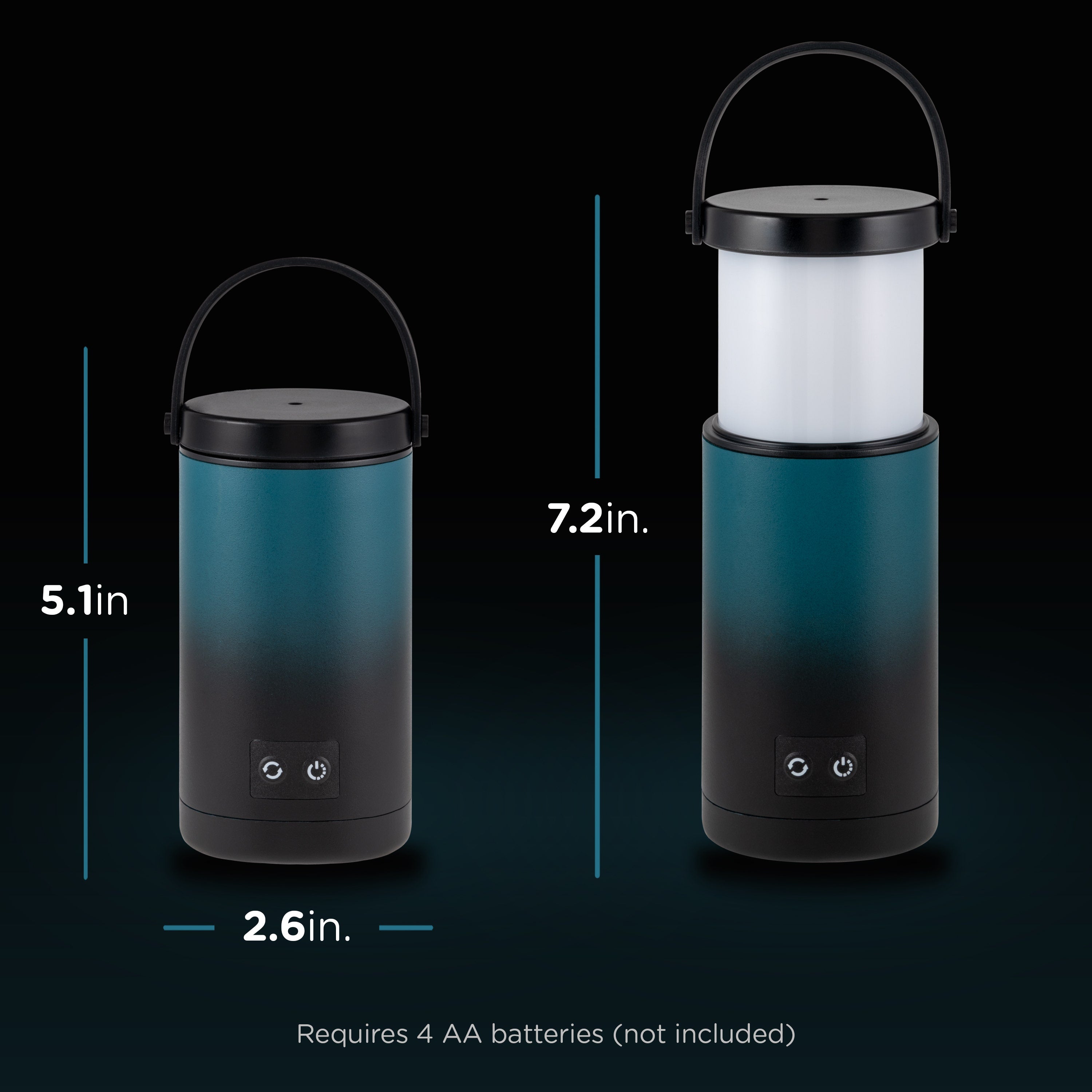 Enbrighten Color Changing LED Pop-up Lantern, Teal/Black