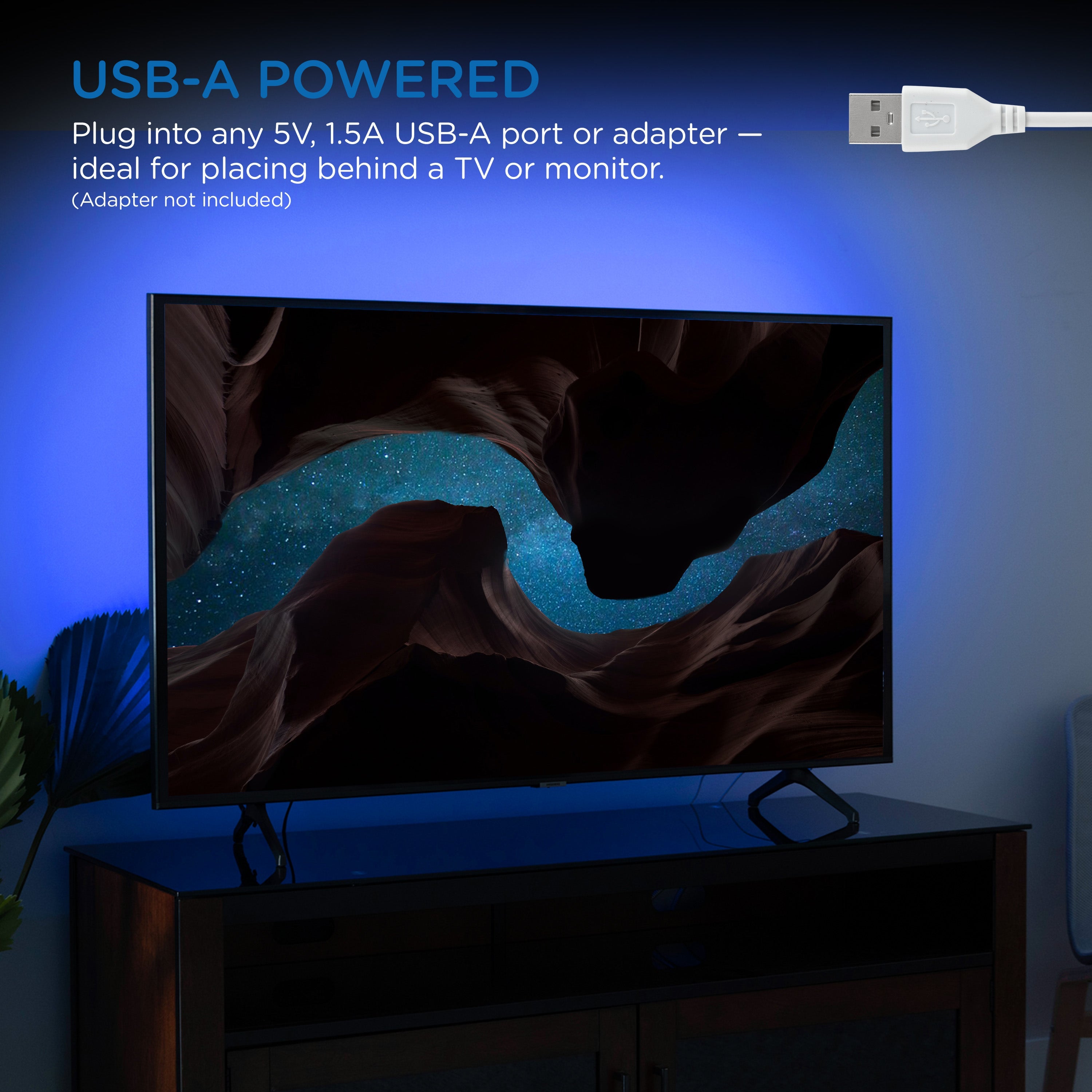 Enbrighten Basics Indoor USB-Powered Flex Light, 6.5ft., Blue