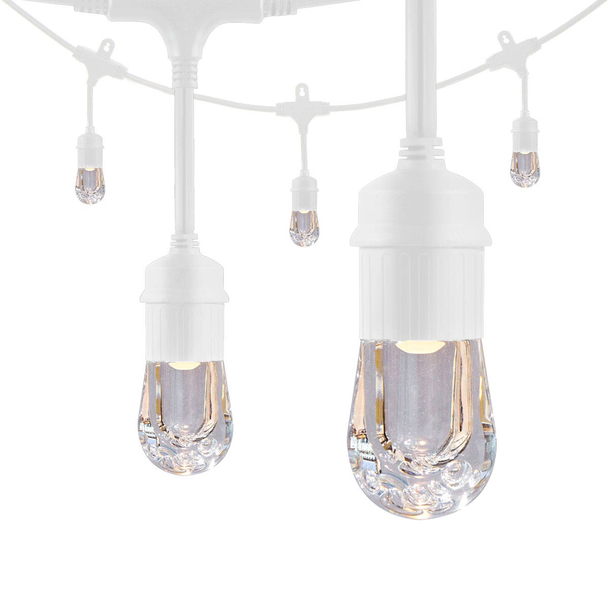 Enbrighten Classic LED Cafe Lights, 12 Bulbs, 24ft. White Cord