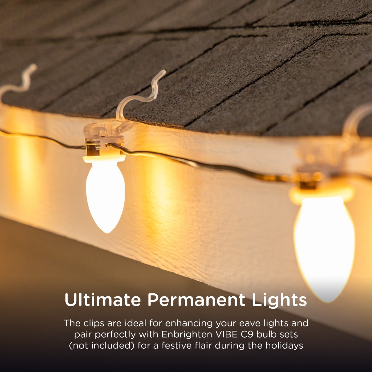 Enbrighten VIBE WiFi Eternity Eave Lights Shingle Clips, 12 Pack