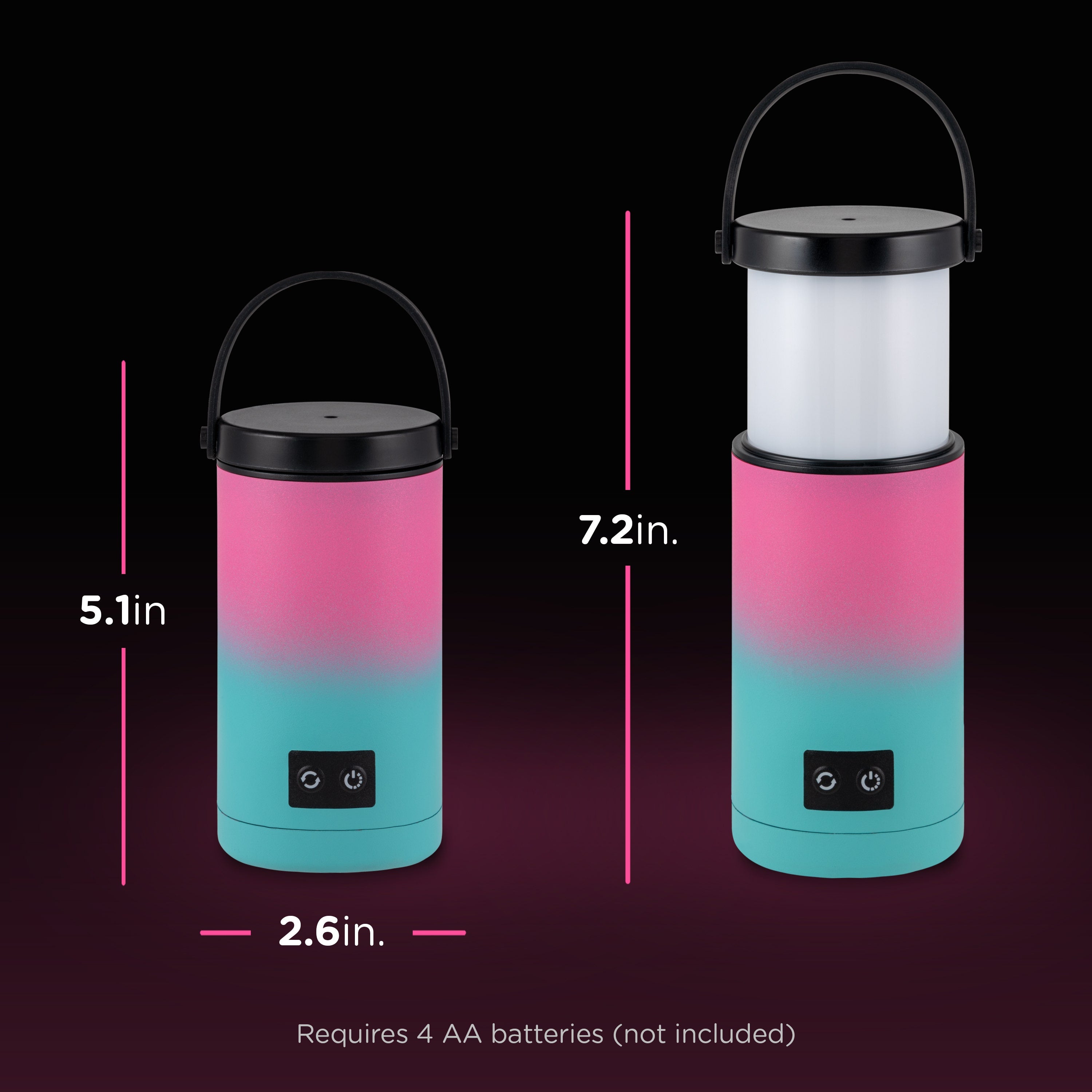 Enbrighten Color Changing LED Pop-up Lantern, Pink/Teal