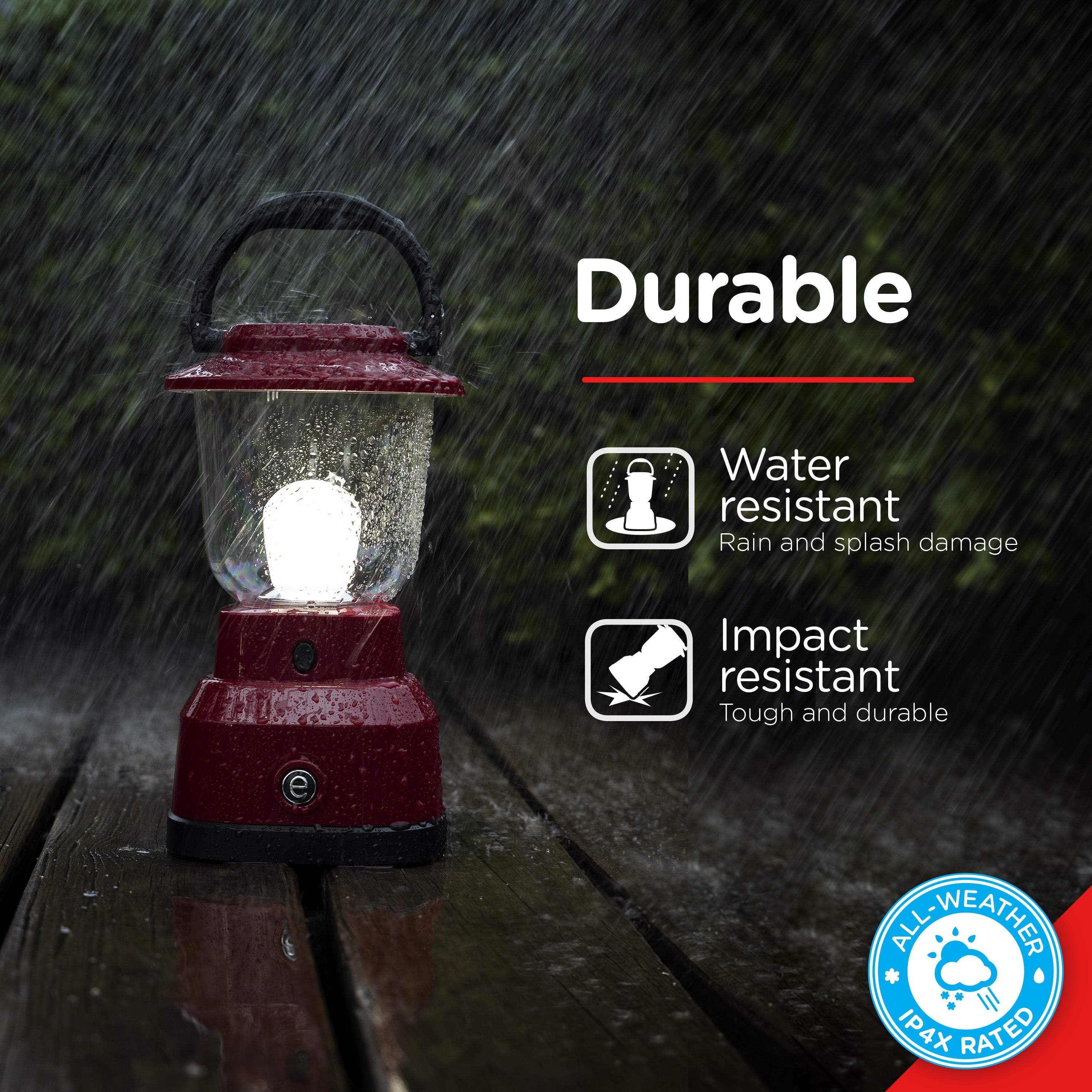 Enbrighten LED 6D USB Charging Lantern, Red