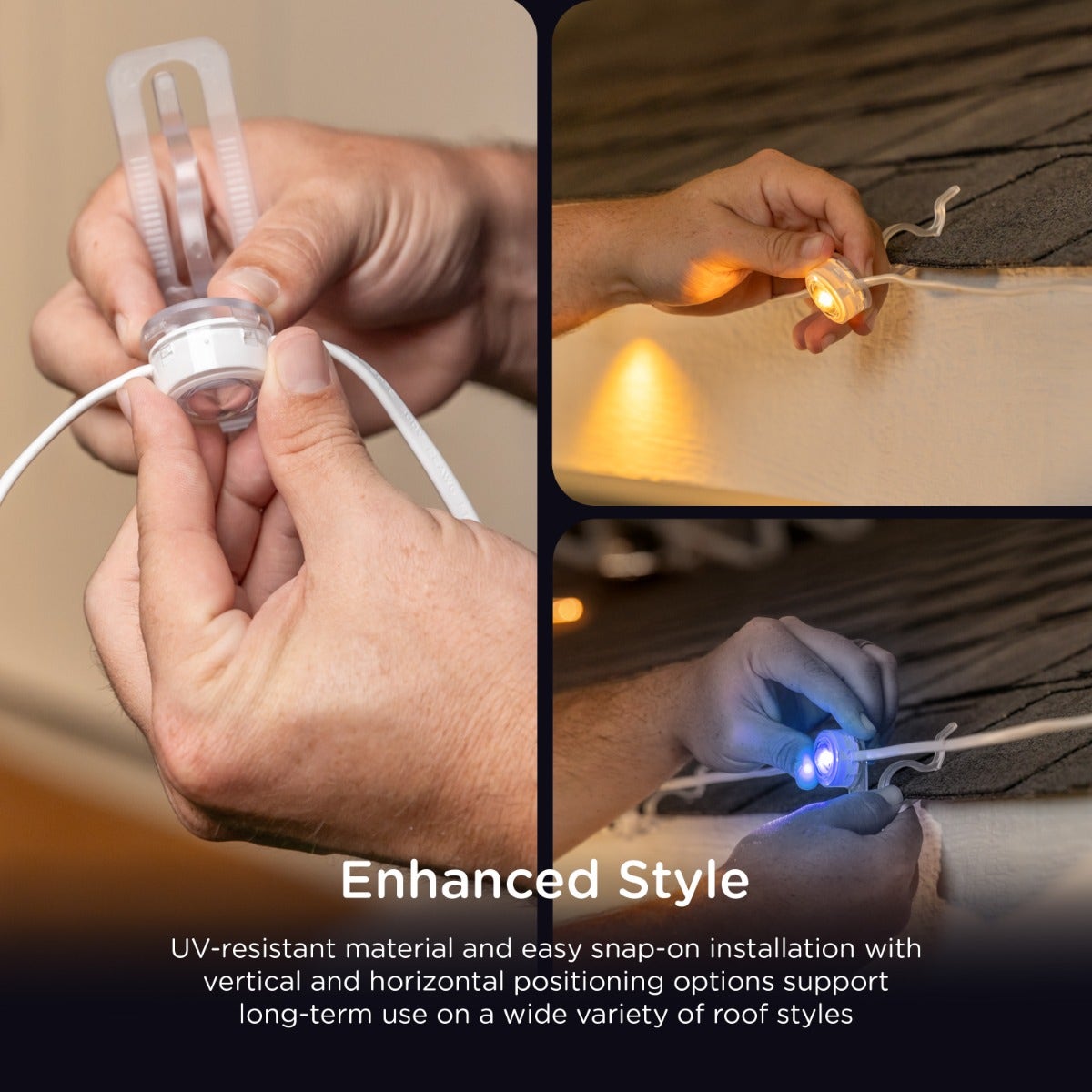 Enbrighten VIBE WiFi Eternity Eave Lights Shingle Clips, 12 Pack