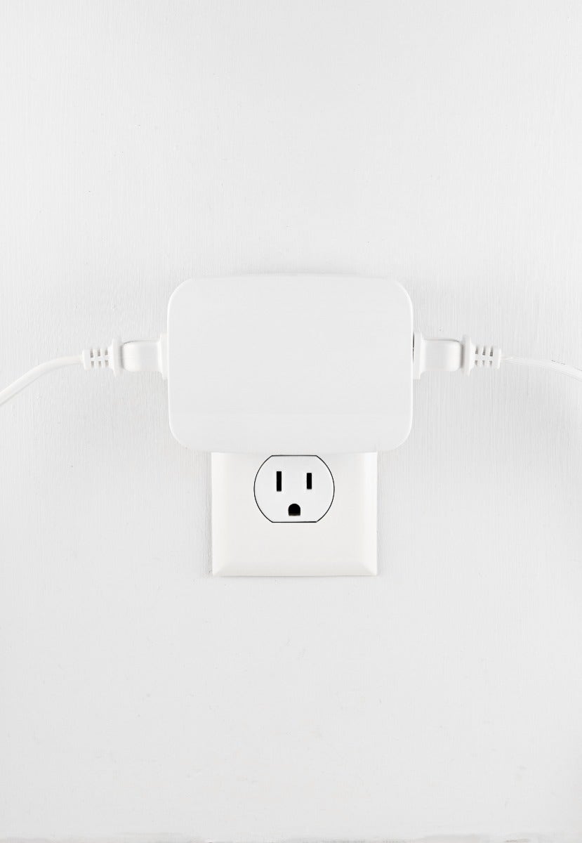 Enbrighten Zigbee Plug-In Smart Dimmer with Dual Controlled Outlets, White