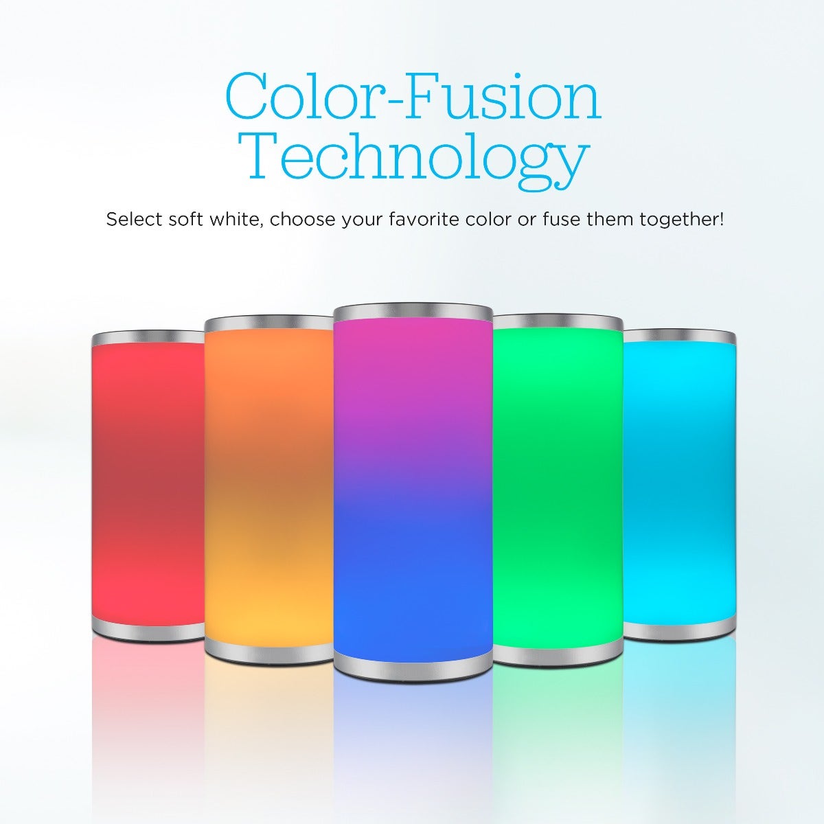 Enbrighten Color Fusion Dimmable Color Changing LED Tabletop Lamp, Silver