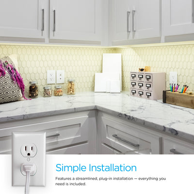 Enbrighten 10in. Plug-In LED Under Cabinet Fixture, White