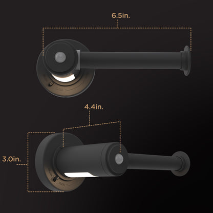 Enbrighten LED Motion Sensing Toilet Paper Holder Light, Matte Black