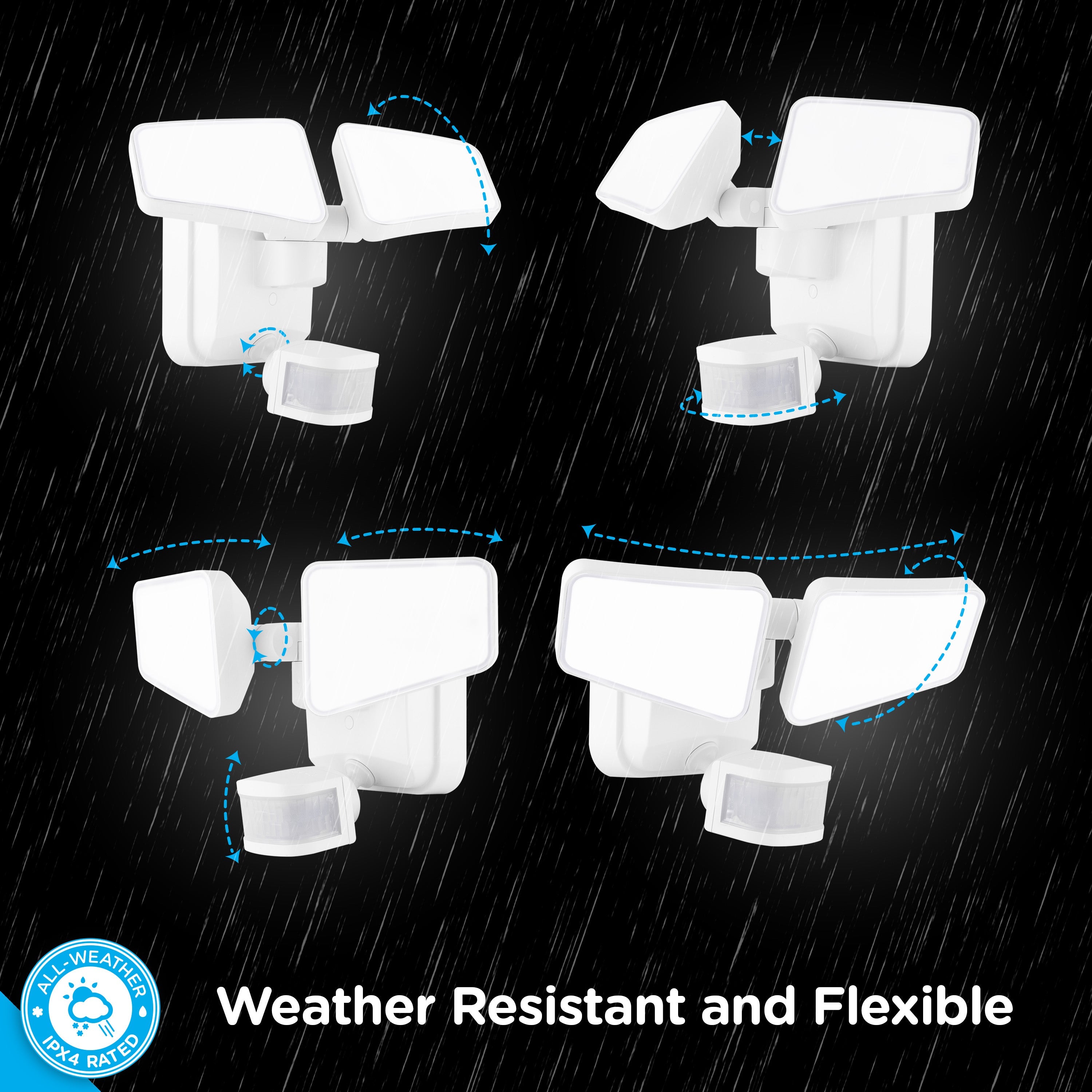 Enbrighten Outdoor 2-Head Motion-Sensing Tunable White LED Security Light, White