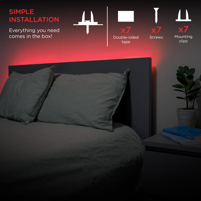 Enbrighten Basics Indoor USB-Powered Flex Light, 6.5ft., Red
