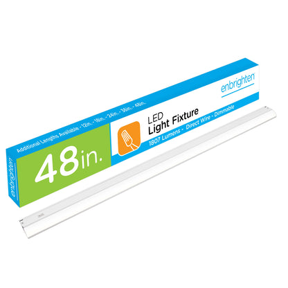 Enbrighten 48in. Direct Wire LED Under Cabinet Light Fixture, White