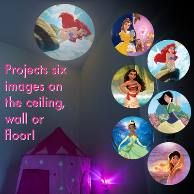 Projectables Disney Princesses Light Sensing 6-Image LED Night Light, Pink
