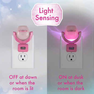 Projectables Disney Princesses Light Sensing 6-Image LED Night Light, Pink