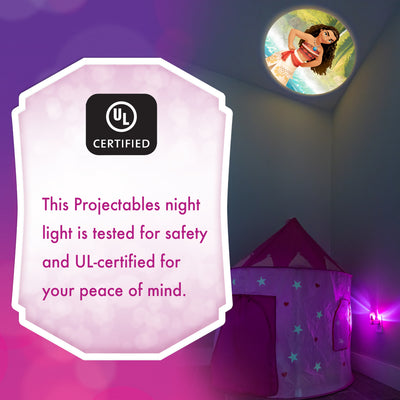 Projectables Disney Princesses Light Sensing 6-Image LED Night Light, Pink