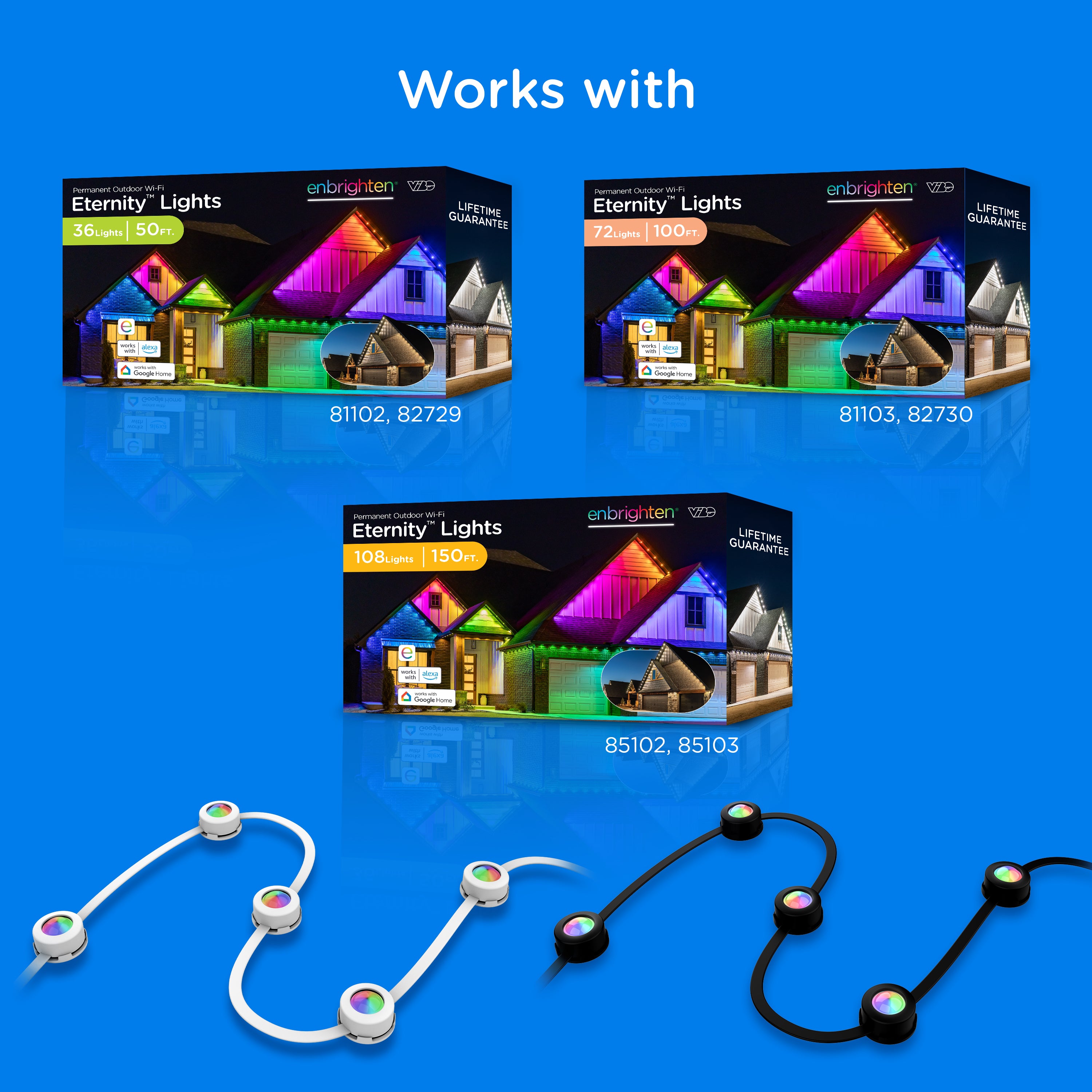 Enbrighten VIBE WiFi Eternity Eave Lights C9 Bulb Covers, 12 Pack