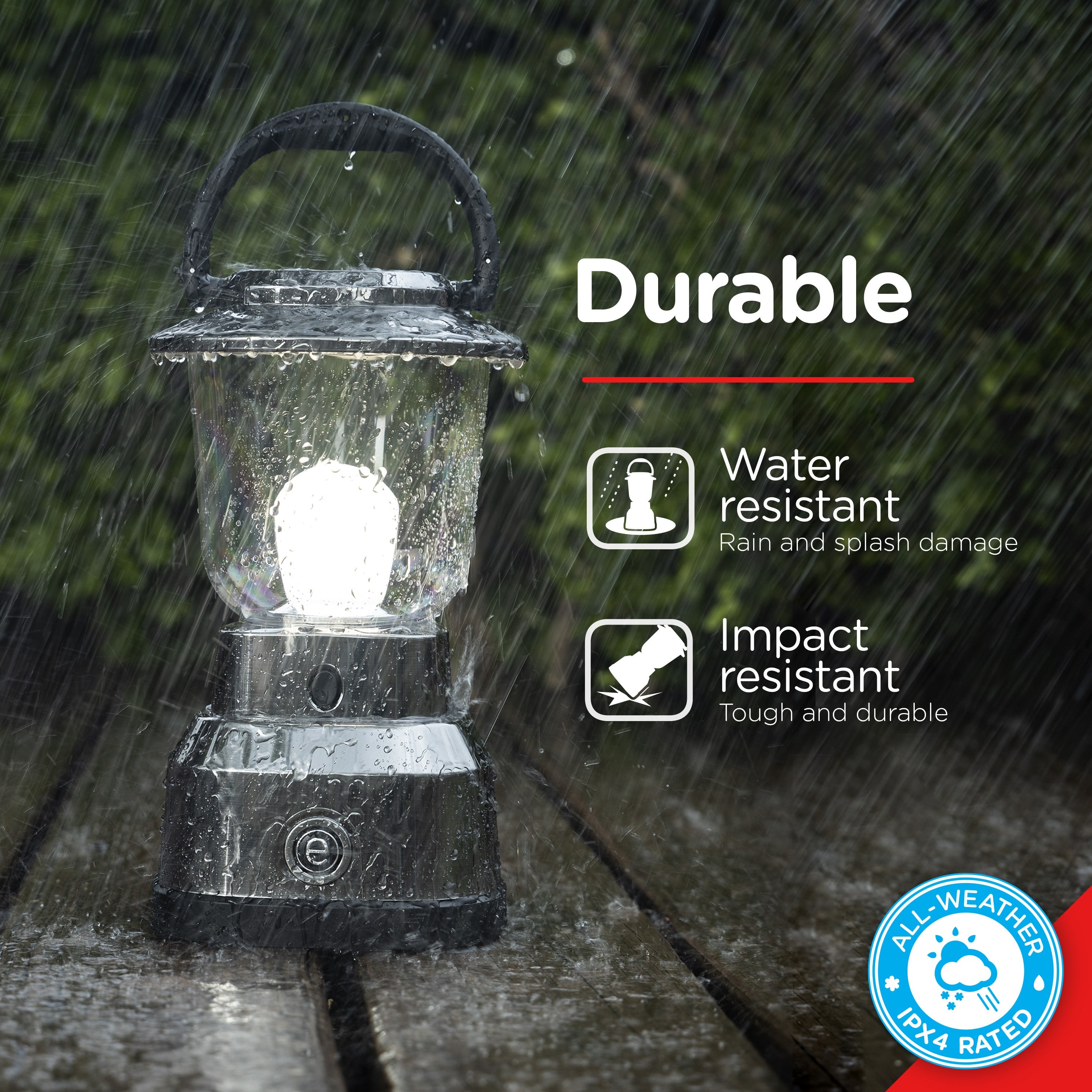 Enbrighten Weather Resistant Dimmable LED Lantern, Nickel Finish