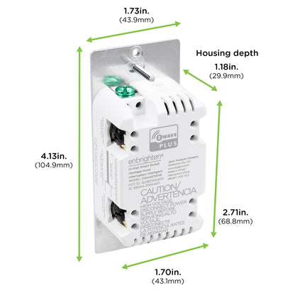 Enbrighten Z-Wave Plus In-Wall Smart Paddle Switch, 700 Series, White/Almond