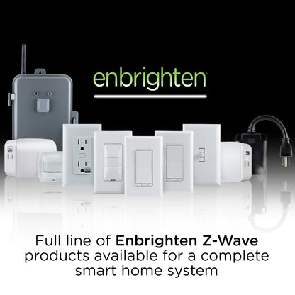 Enbrighten Z-Wave Plus In-Wall Smart Paddle Switch, 700 Series, White/Almond