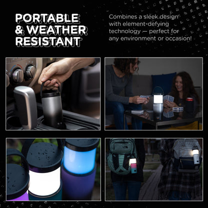 Enbrighten Color Changing LED Pop-Up Lantern, Rechargeable, Silver/Black