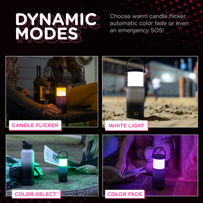 Enbrighten Color Changing LED Pop-up Lantern, Pink/Teal