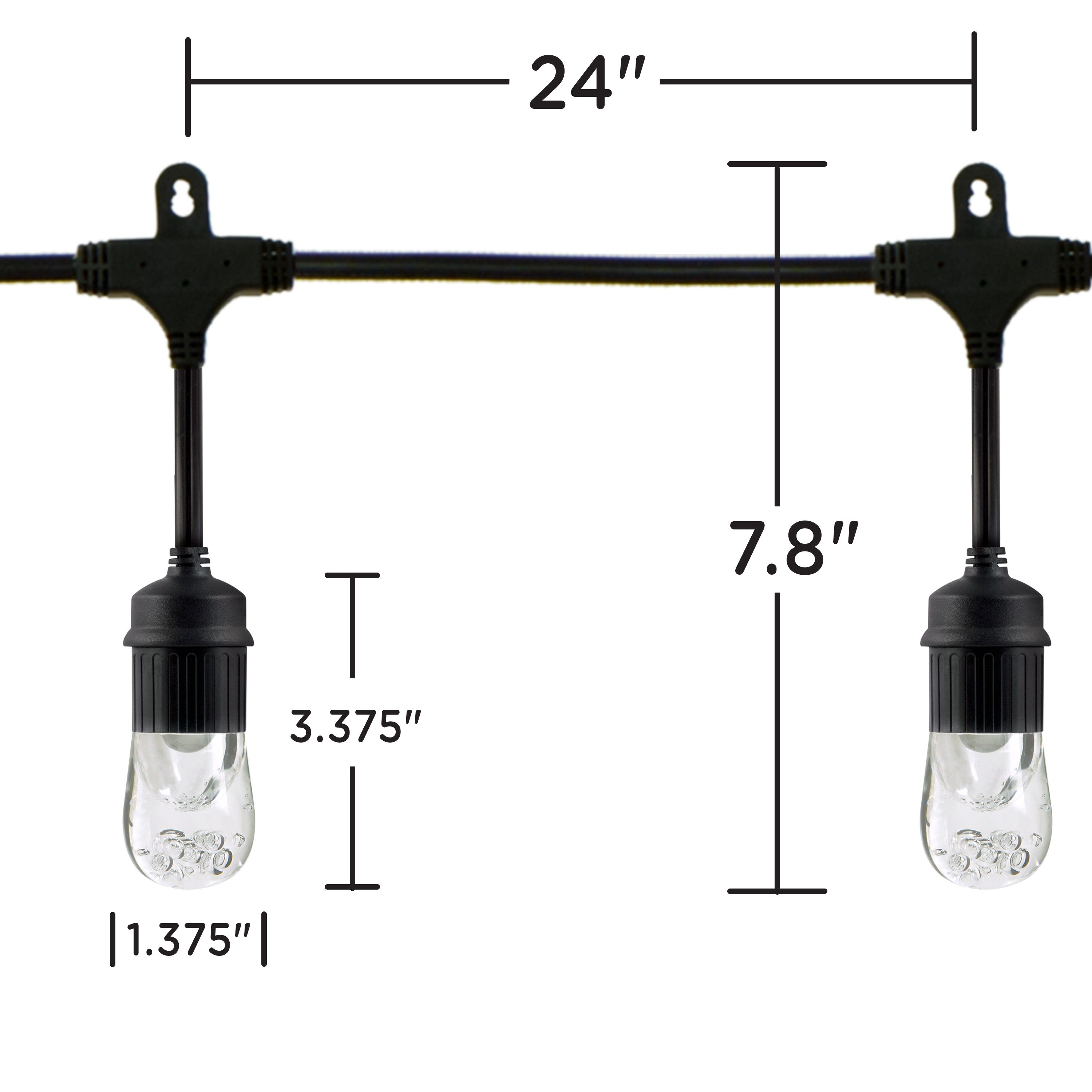 Enbrighten Classic LED Cafe Lights, 36ft. Black Cord