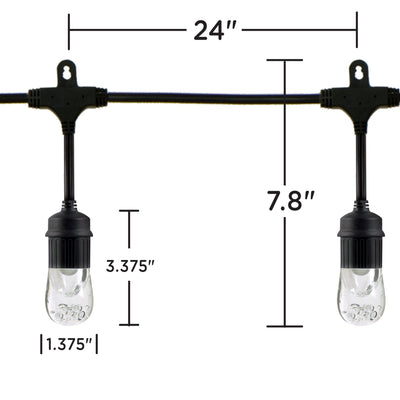 Enbrighten Classic LED Cafe Lights, 36ft. Black Cord