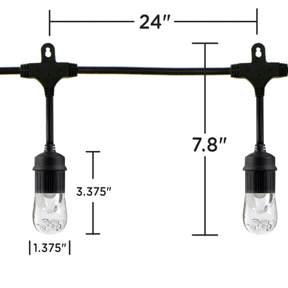 Enbrighten Classic LED Cafe Lights, 36ft. Black Cord