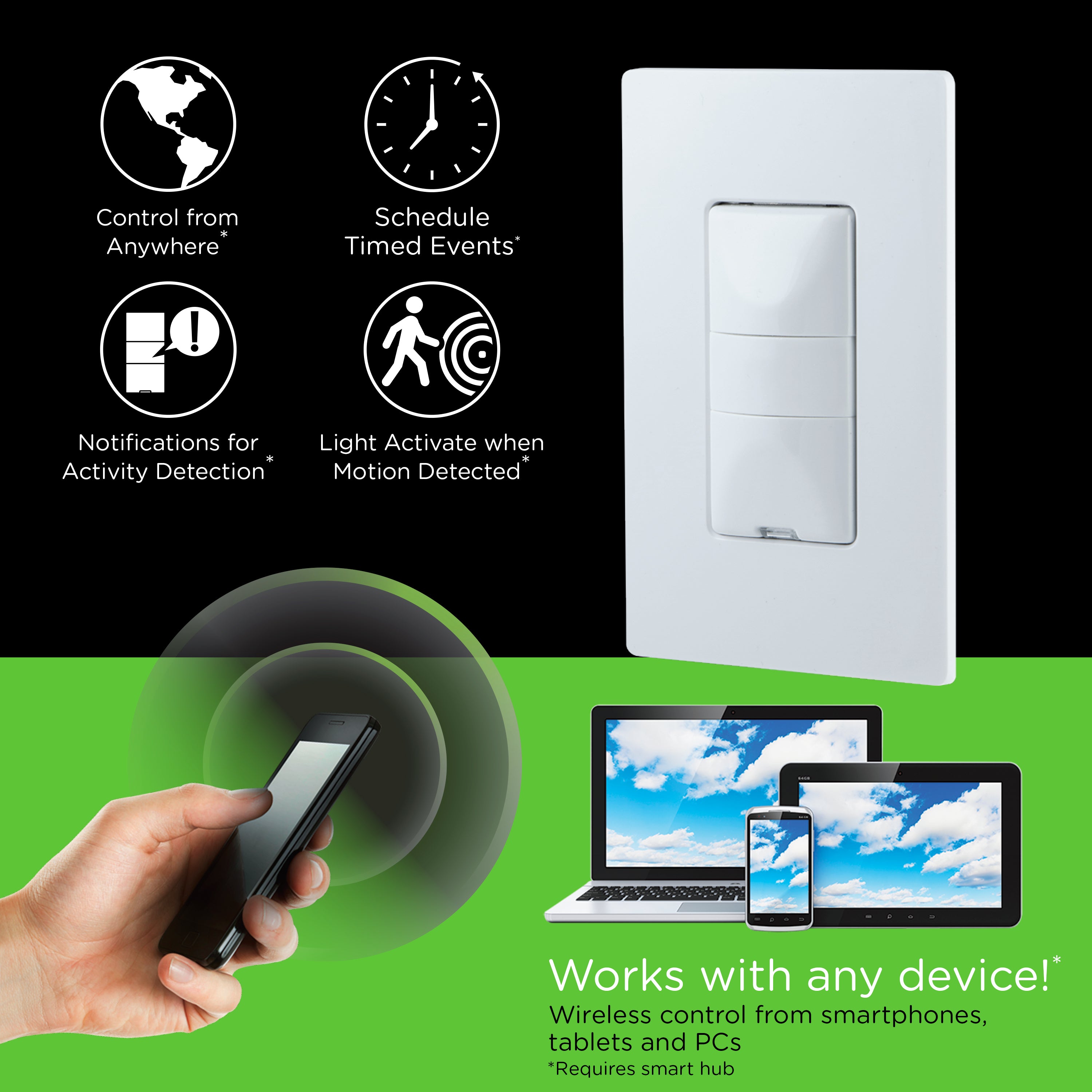 Enbrighten Z-Wave In-Wall Smart Motion Switch, 2 Pack