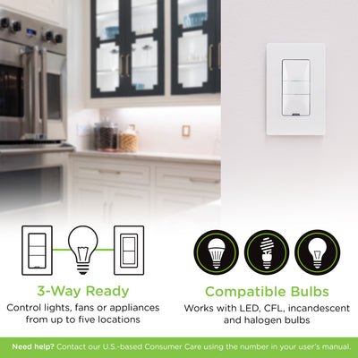 Enbrighten Z-Wave In-Wall Smart Motion Switch, 2 Pack