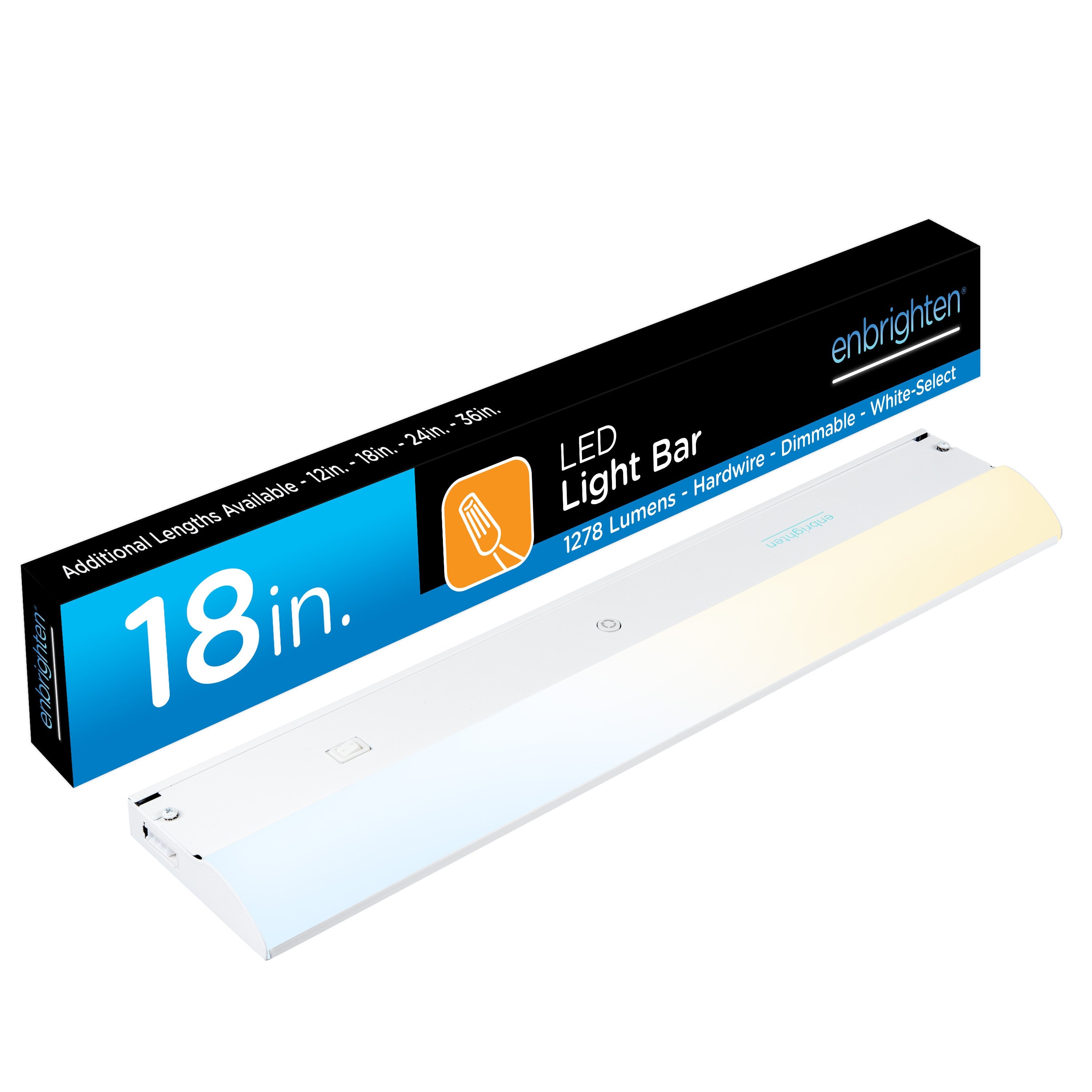 Enbrighten 18in. Hard Wire LED Light Bar, White