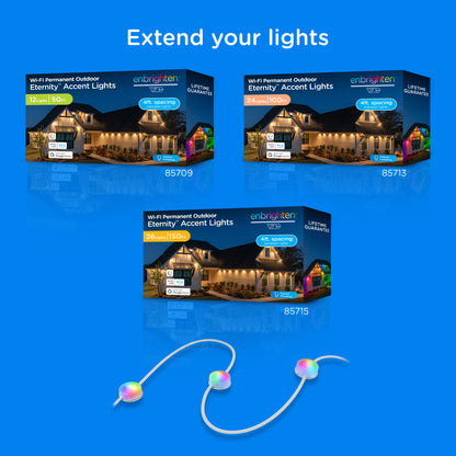 Enbrighten VIBE WiFi Eternity Accent Light Extension Light Strand, 16.5ft. White
