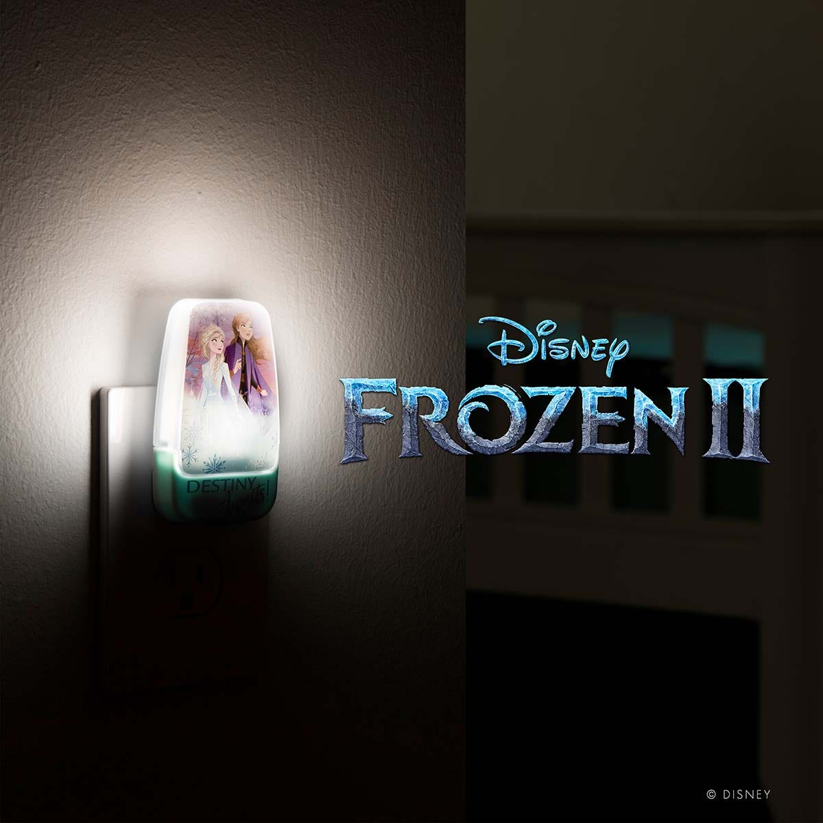 Disney Frozen II Light Sensing LED Night Light, Blue